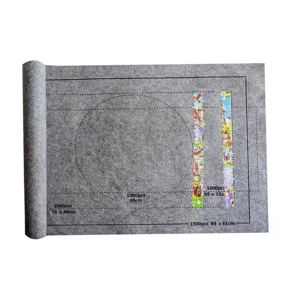 Tapete Rompecabezas Enrollable Gris 500 1000 1500 Piezas