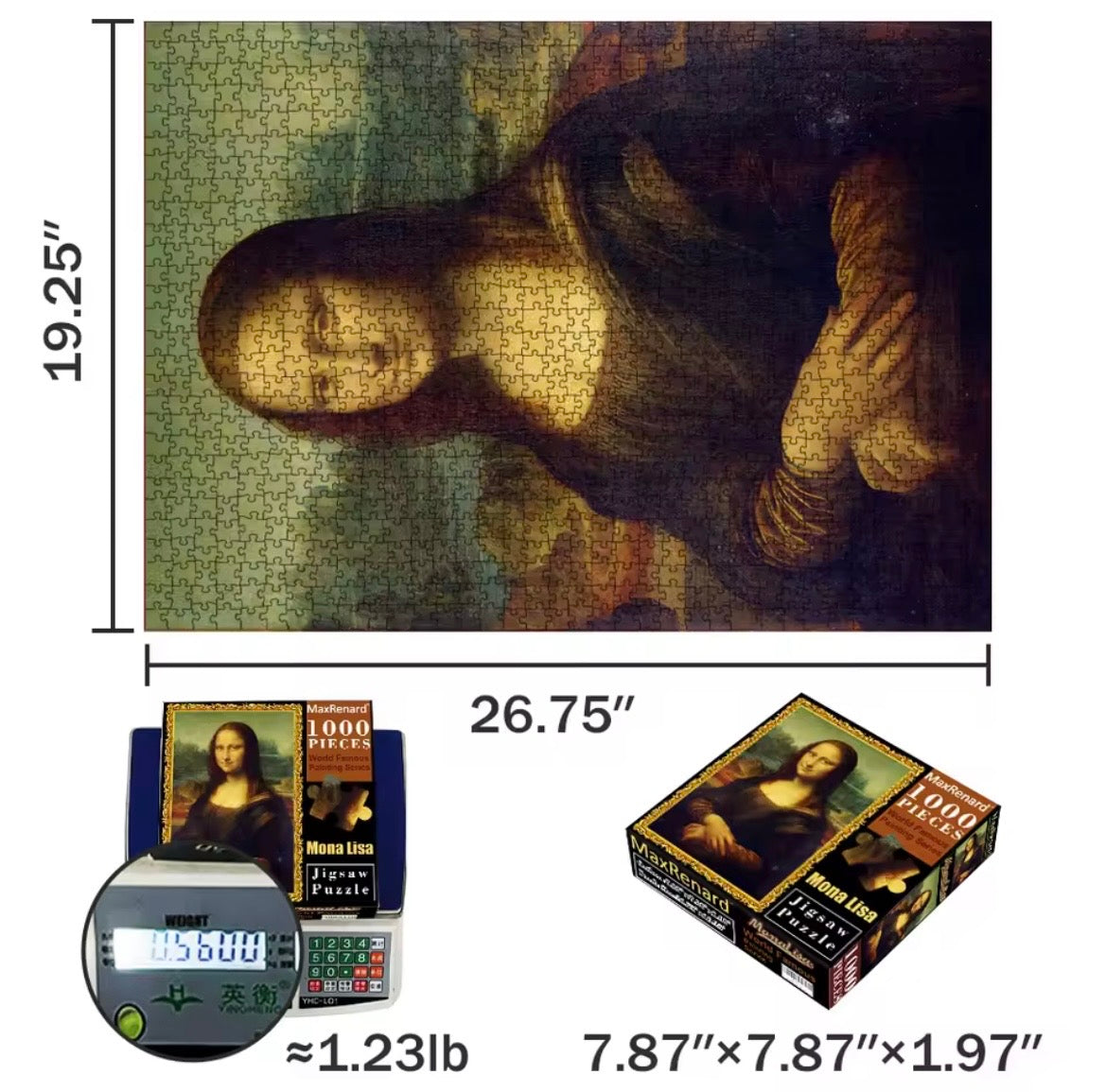 Maxrenard Juego 1000 Piezas Rompecabezas Mona Lisa